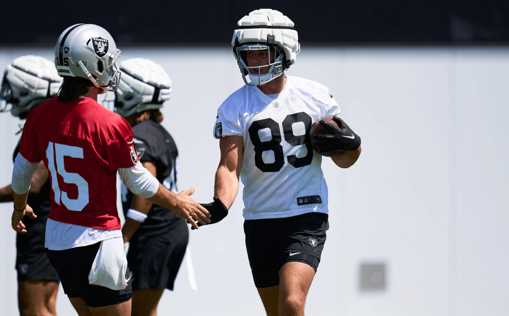 Raiders OTAs Brock Bowers Gardner Minshew